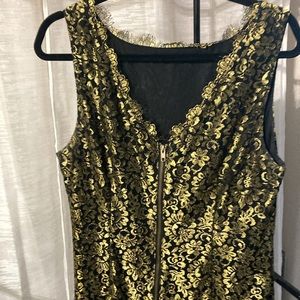 Adrianna Papell Dress Black and Gold